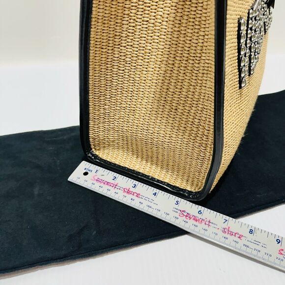 Versace Medusa La Vacanza Studded Raffia Leather Trim Large Tote Bag NWT $2,075 - Picture 16 of 16